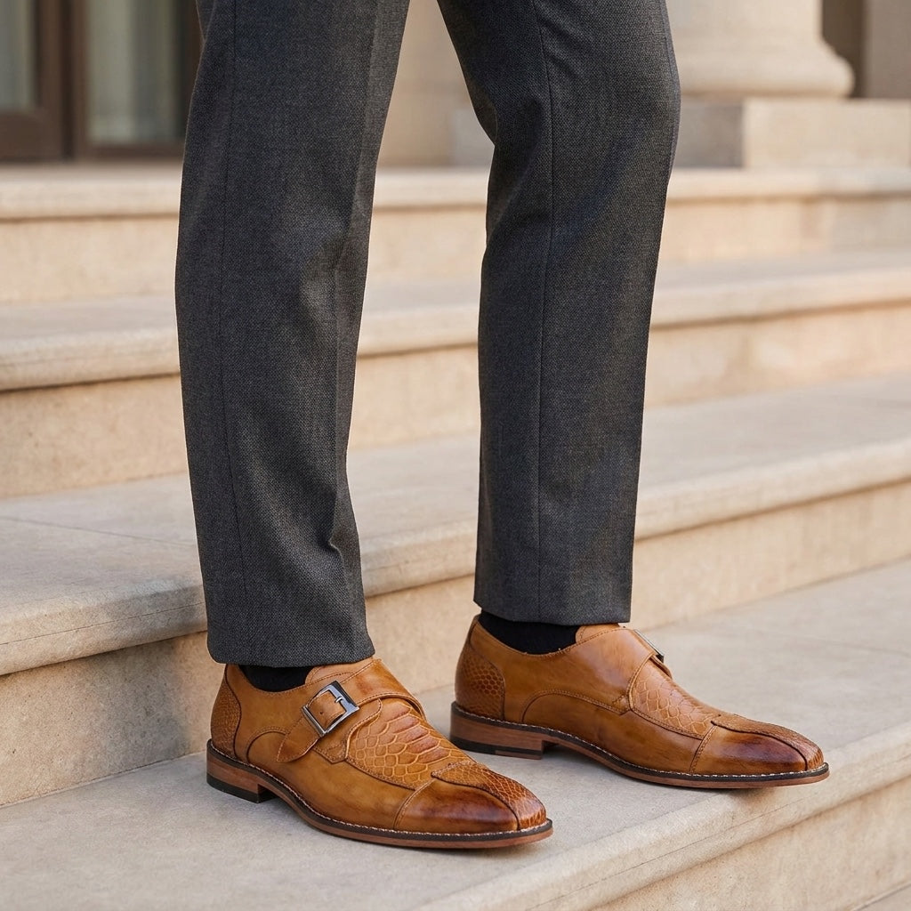 Arezzo Leather Monk Loafers