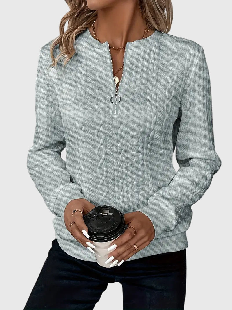 Casimira | Cable Knit Quarter-Zip Sweater