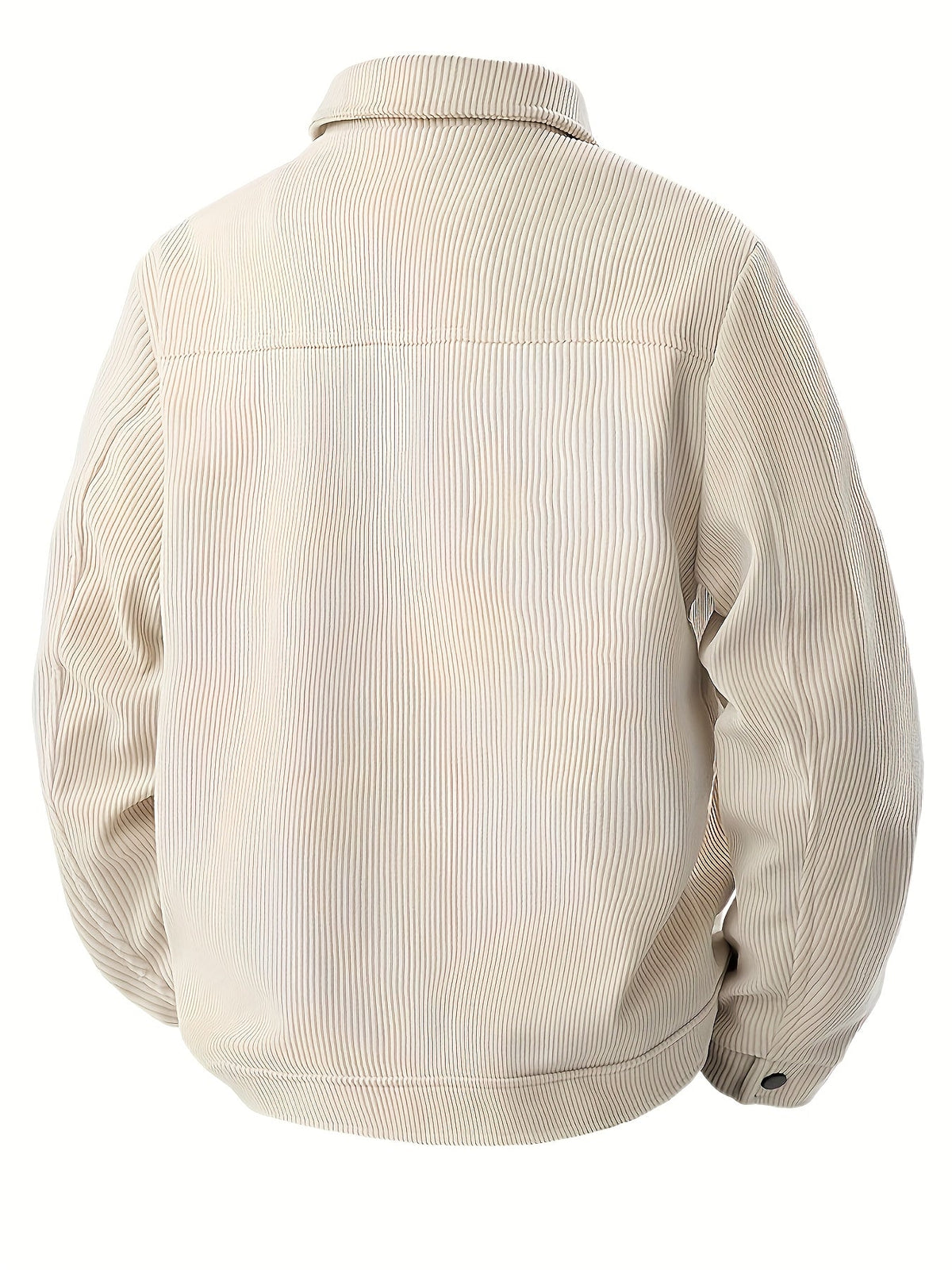 Men's Ribbed Snap Button Casual Jacket