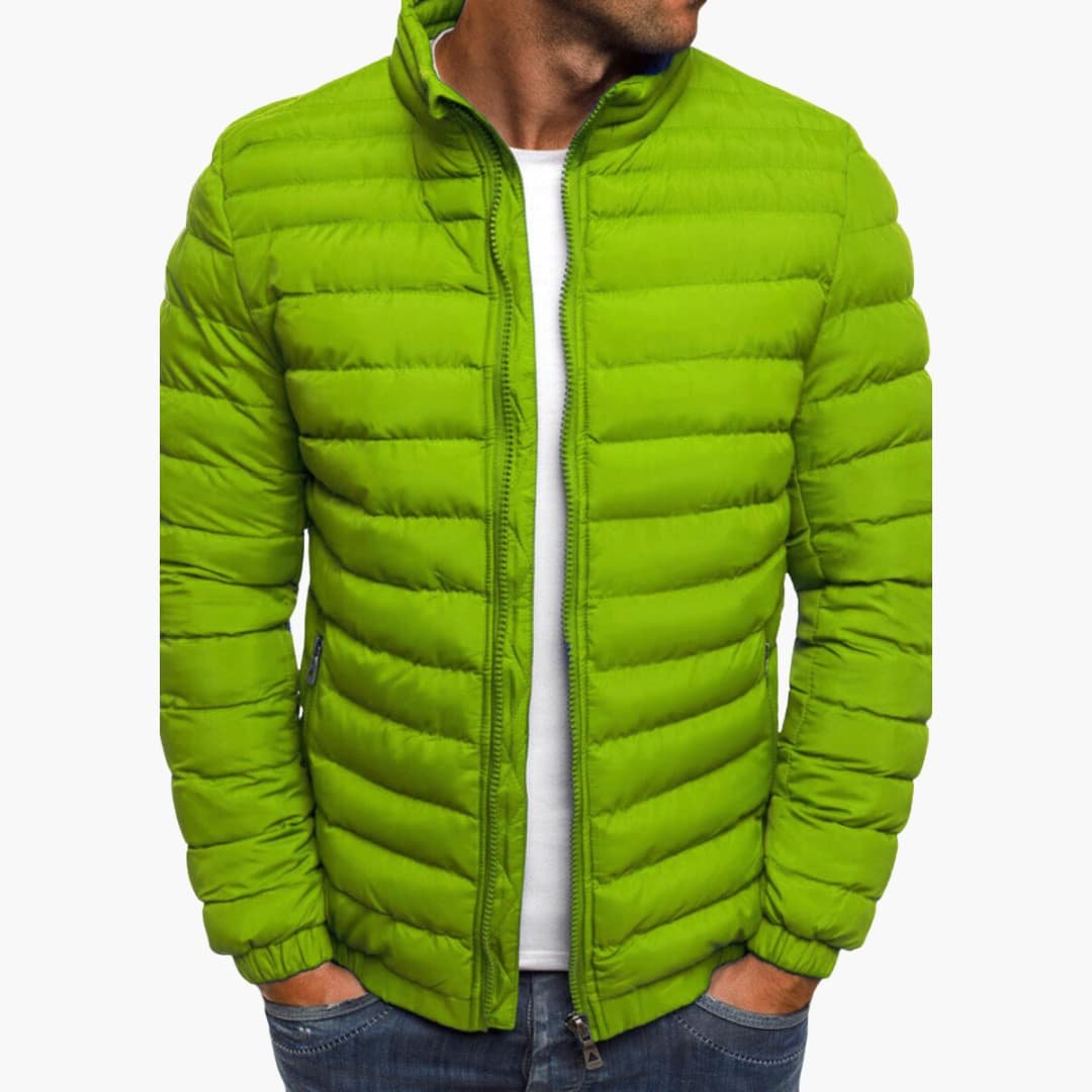 Men’s Lightweight Puffer Jacket with Stand Collar