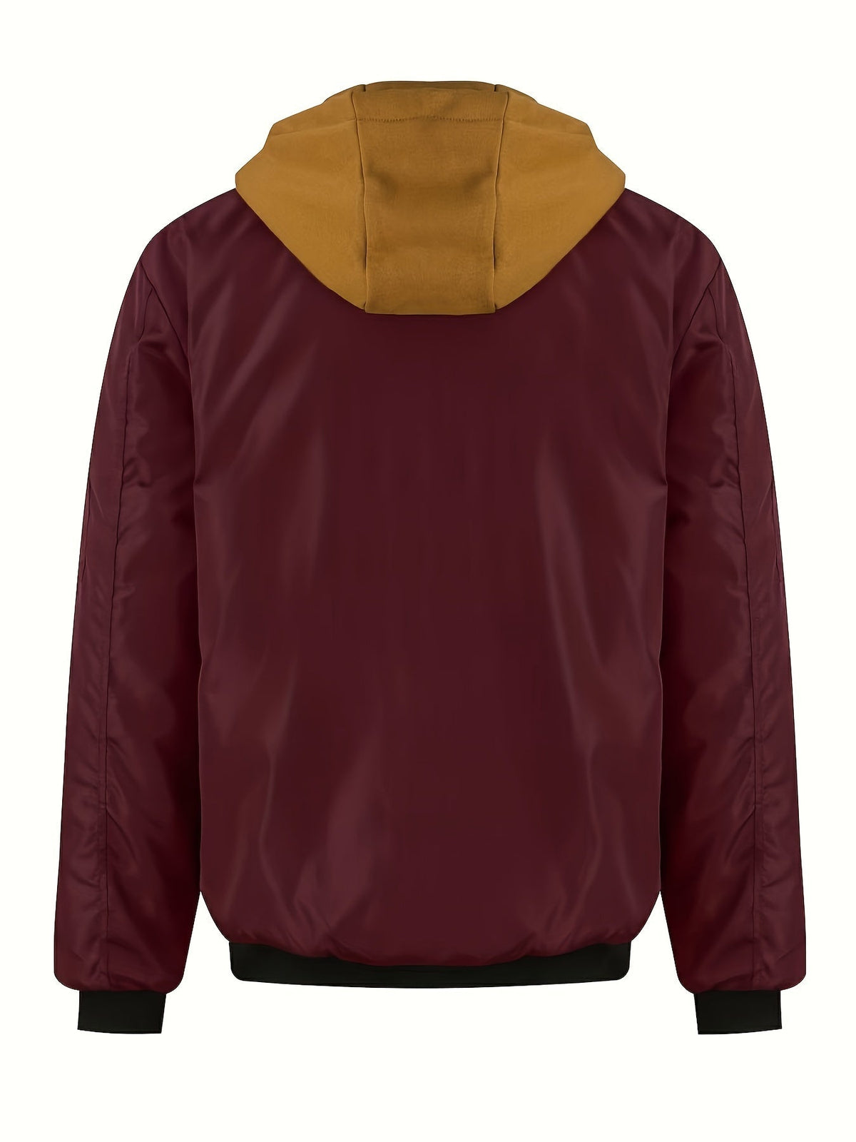 Men’s Hooded Jacket with Plaid Trim