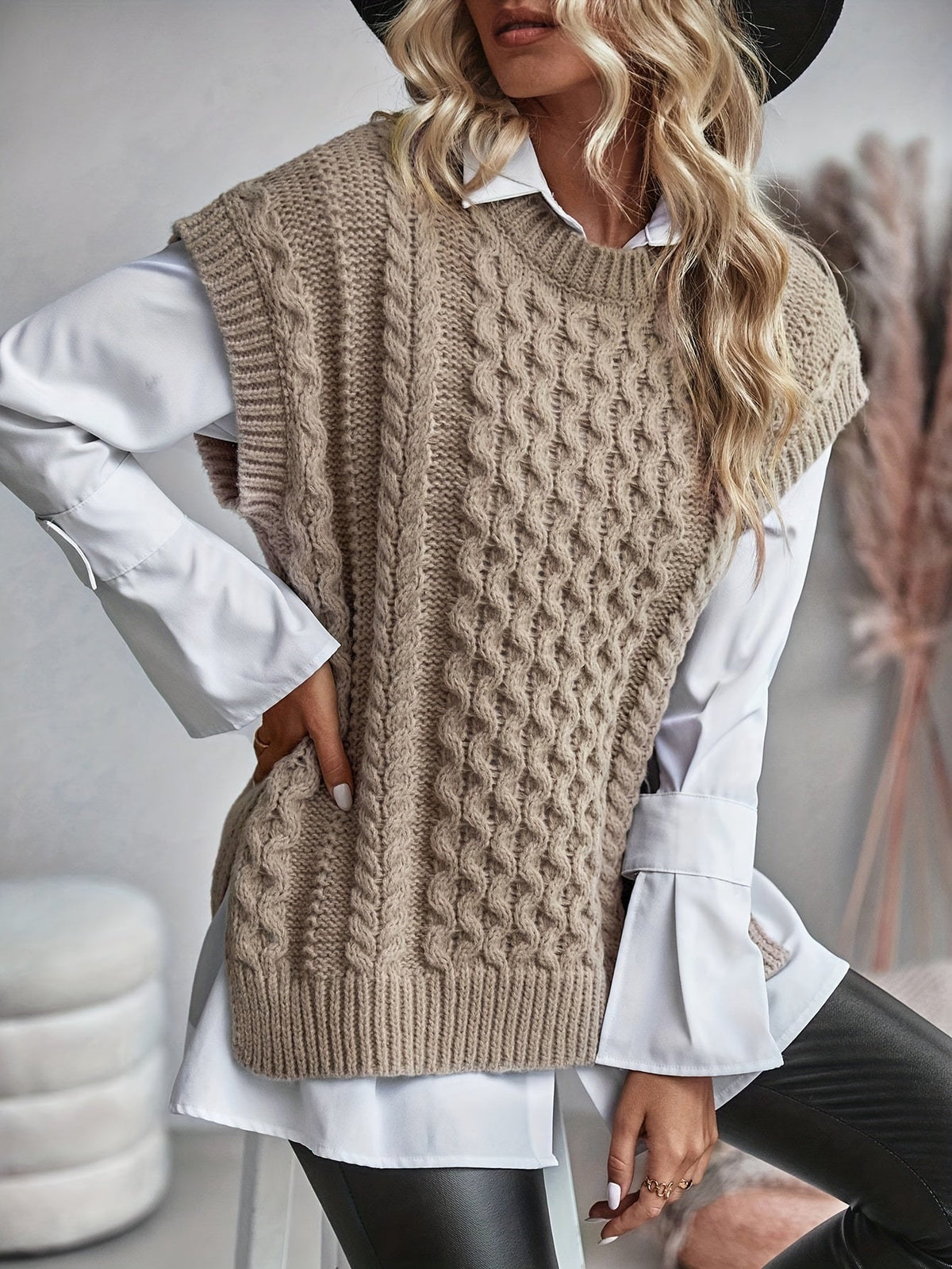Bridget | Cable Knit Sweater Vest