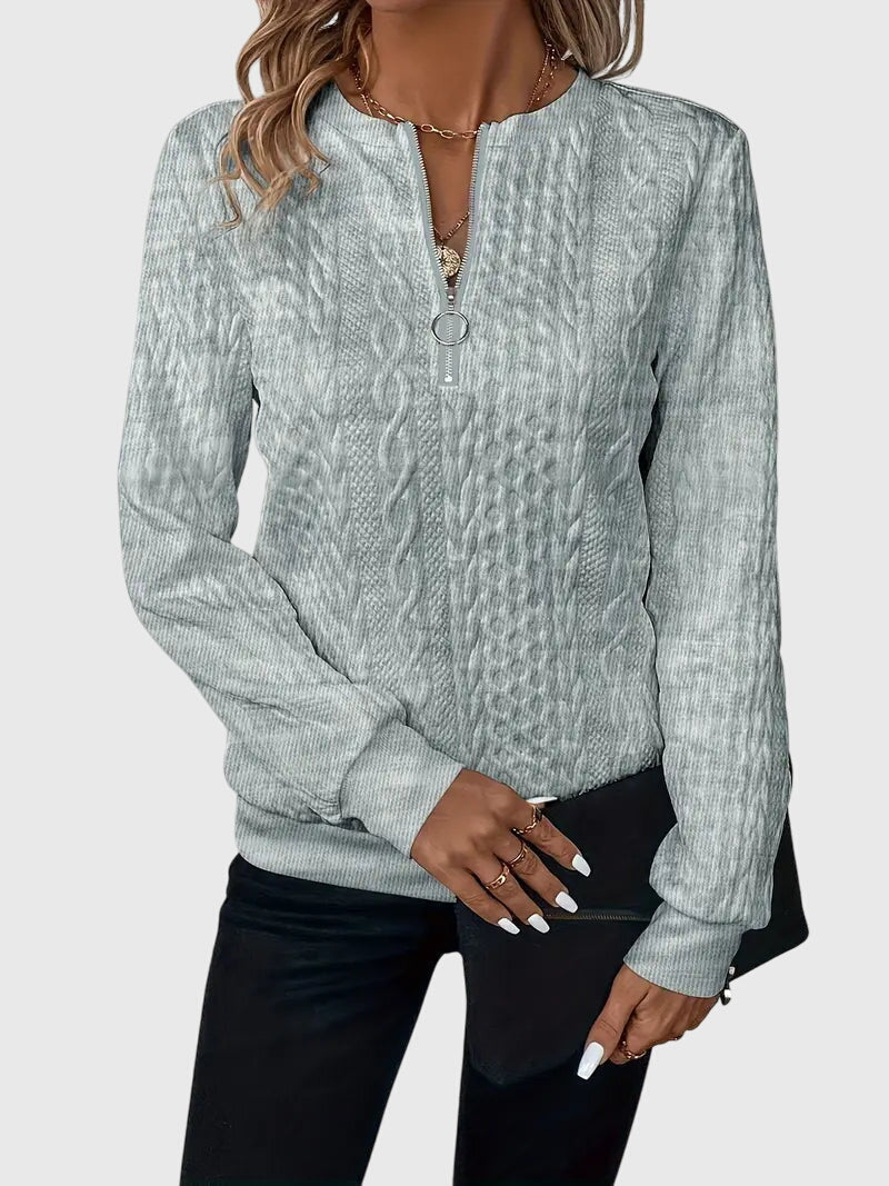 Casimira | Cable Knit Quarter-Zip Sweater