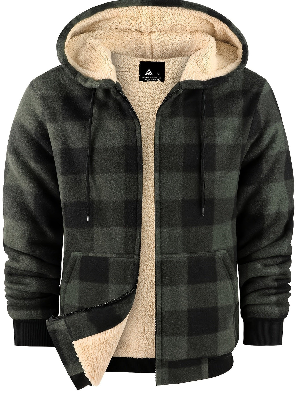 Women's Hooded Zip-Up Jacket | Lightweight Plaid Overshirt