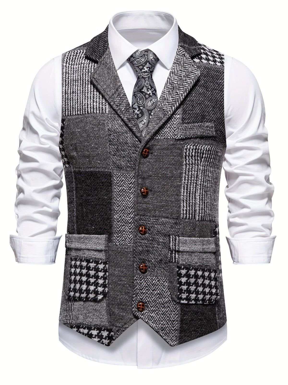 FORMAL TWEED VEST FOR MEN