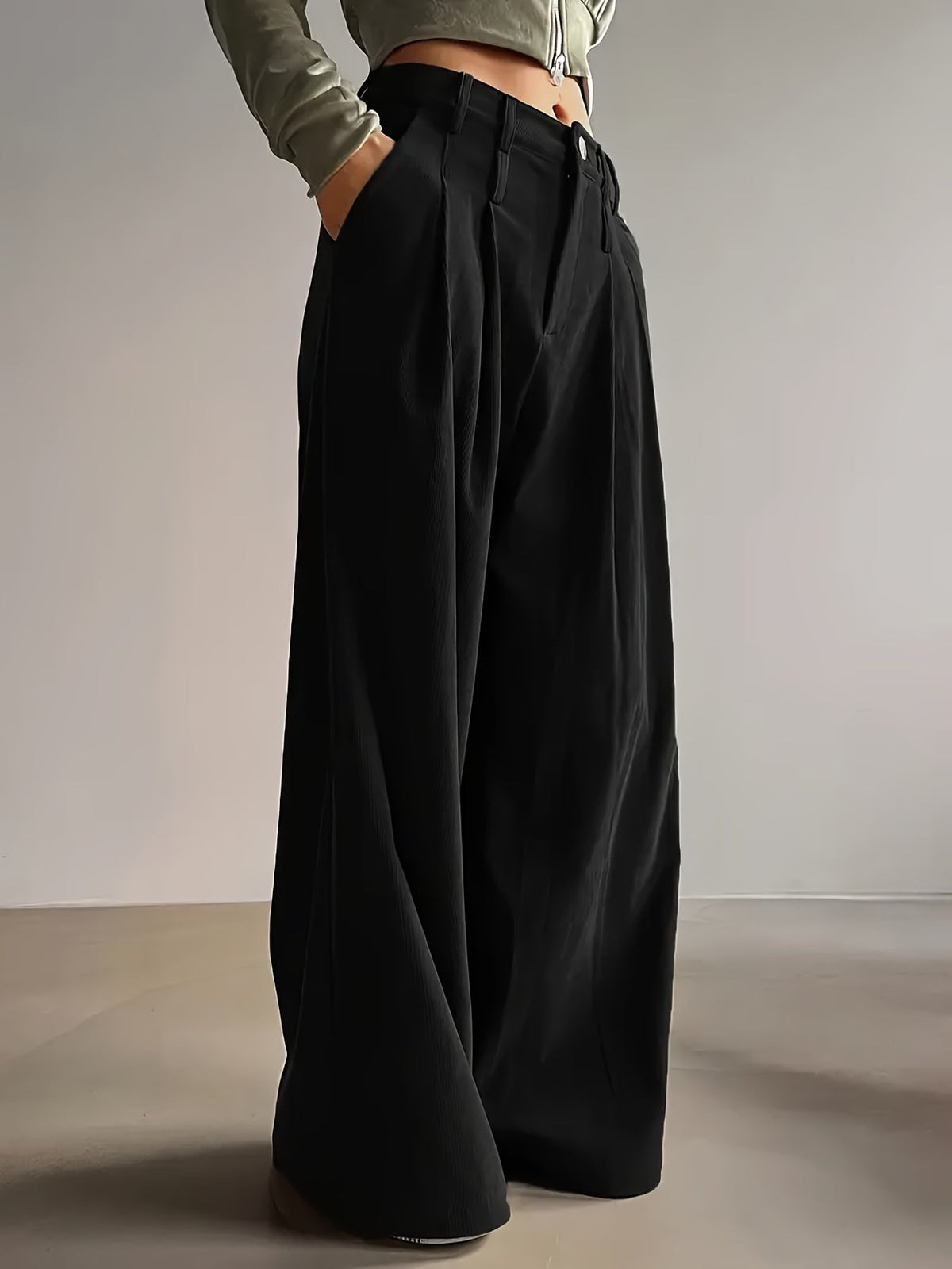 Celine | Pleated High Waisted Wide-Leg Pants