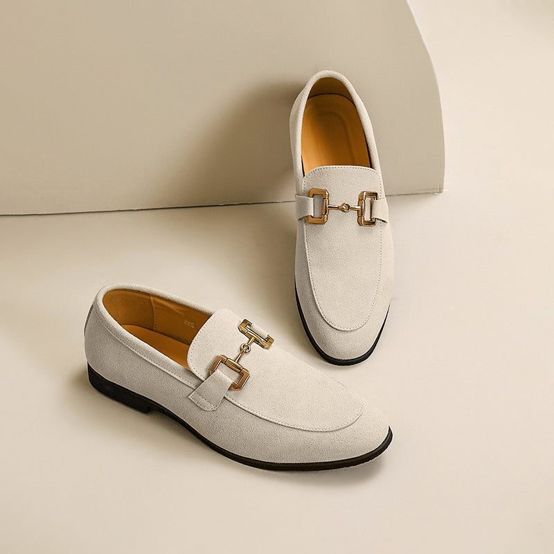 Faux Suede Loafer with Metal Accent for Men