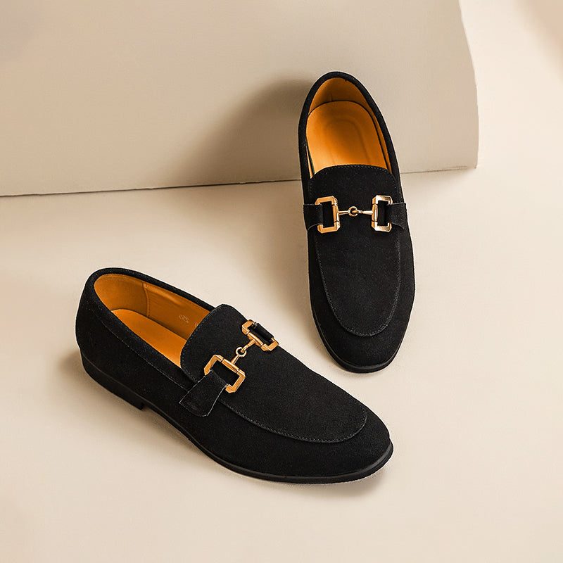 Faux Suede Loafer with Metal Accent for Men