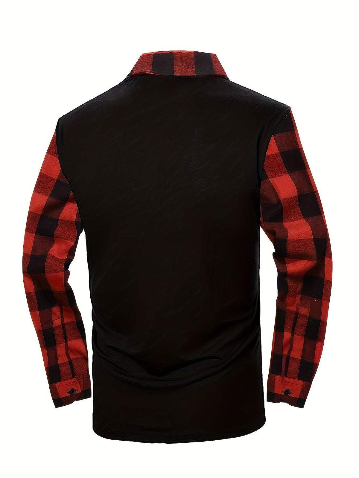 Men's Half-Zip Checked Shirt | Contrast Sleeve Design
