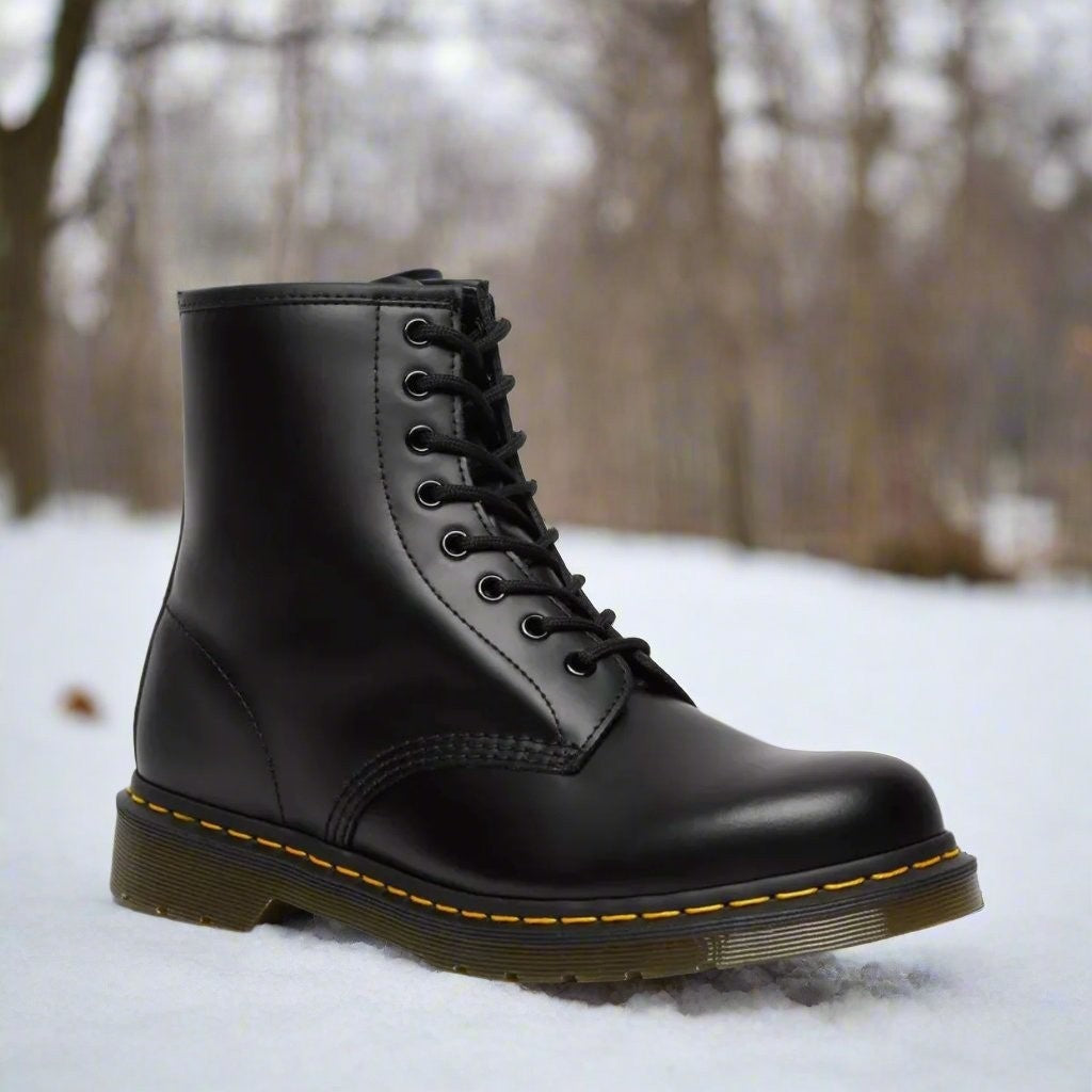 Robert | Men's Leather Combat Boots Lace Up Lug Sole