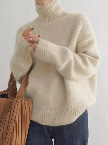 Mira | Oversized Gray Turtleneck Sweater