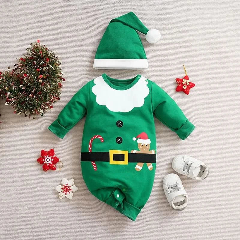 Festive Baby Romper – Soft Cotton Christmas Onesie for Baby's First Holiday