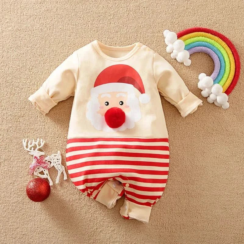 Festive Baby Romper – Soft Cotton Christmas Onesie for Baby's First Holiday