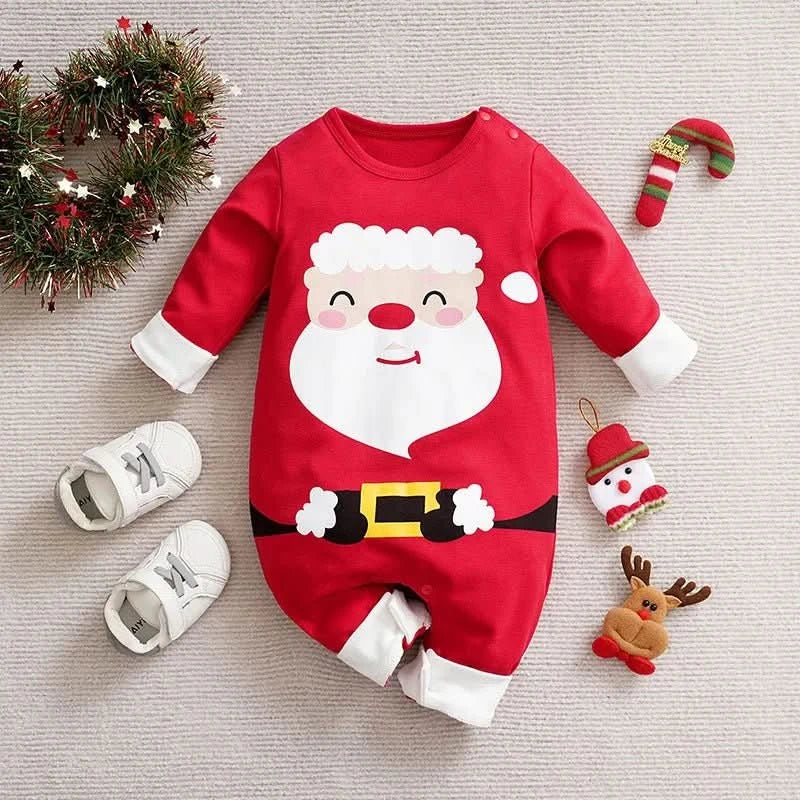 Festive Baby Romper – Soft Cotton Christmas Onesie for Baby's First Holiday