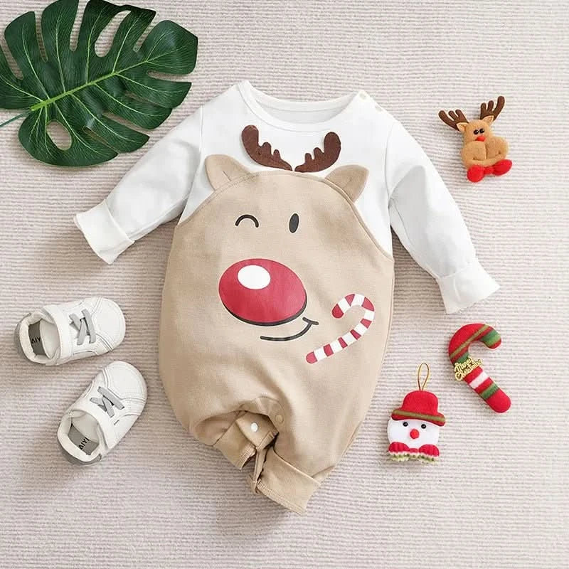 Festive Baby Romper – Soft Cotton Christmas Onesie for Baby's First Holiday