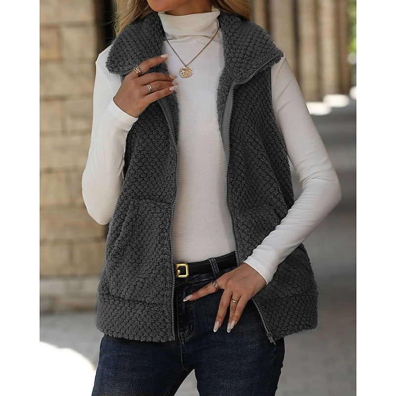 Maren | Textured Zip Up Vest