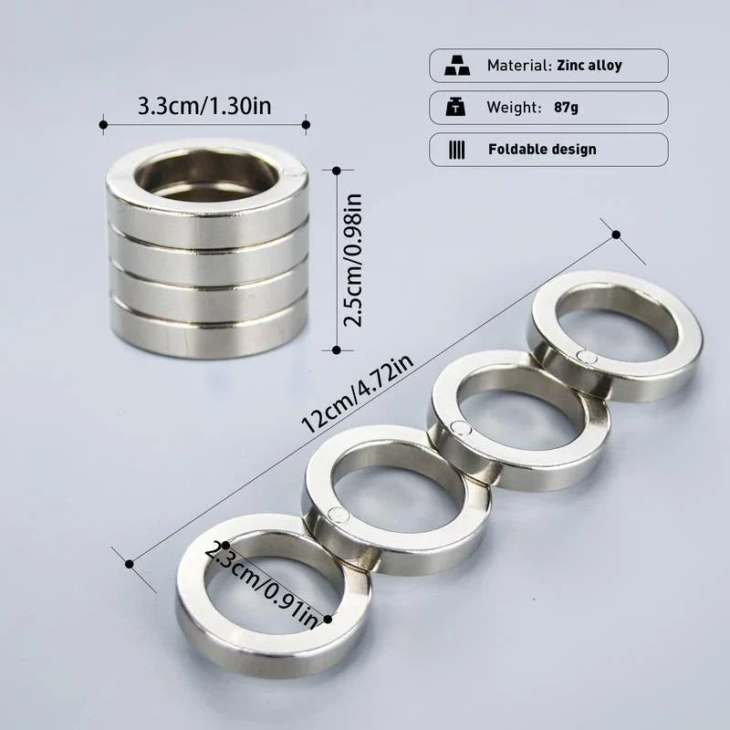 Fidget Ring | Foldable Four-Ring Titanium-Plated Stainless Steel