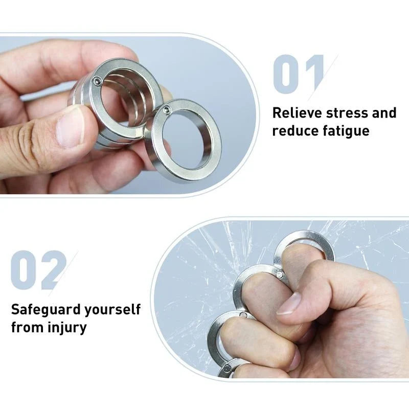 Fidget Ring | Foldable Four-Ring Titanium-Plated Stainless Steel