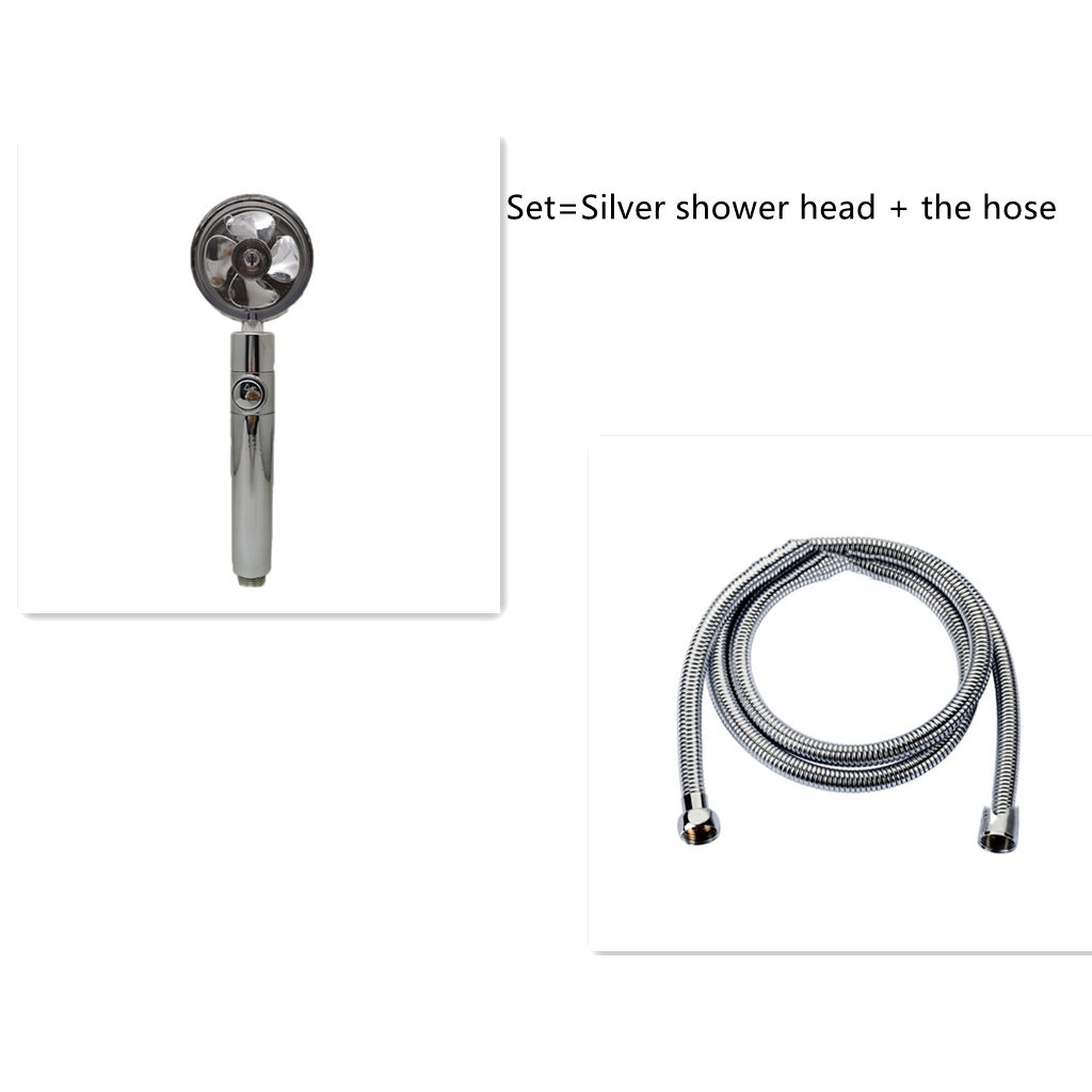 Filtered Shower Head with High Pressure Water Filtration and Rotating Propeller Fan Handheld