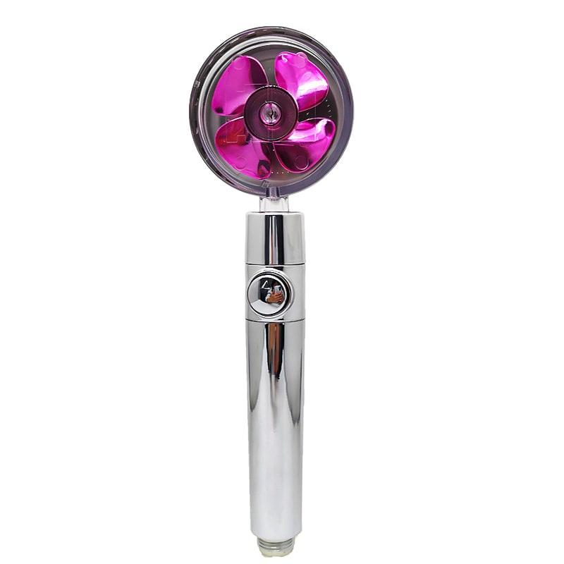 Filtered Shower Head with High Pressure Water Filtration and Rotating Propeller Fan Handheld