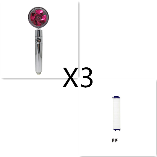 Filtered Shower Head with High Pressure Water Filtration and Rotating Propeller Fan Handheld