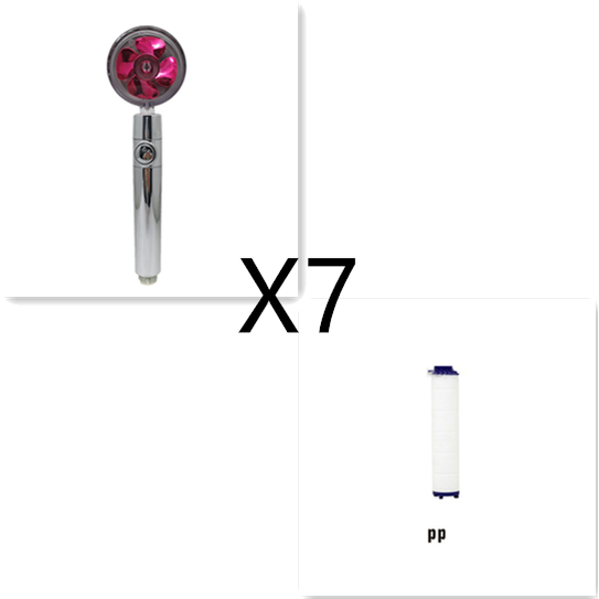 Filtered Shower Head with High Pressure Water Filtration and Rotating Propeller Fan Handheld