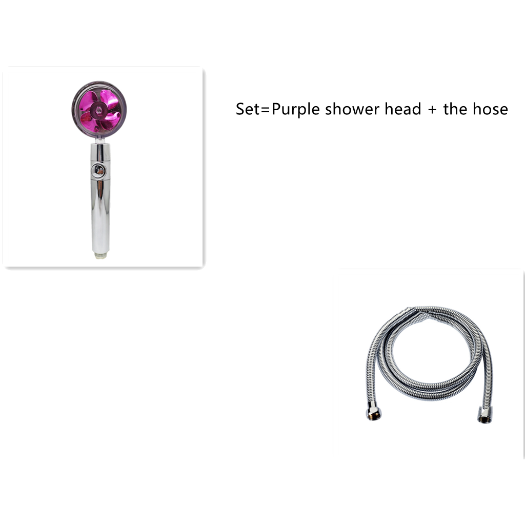 Filtered Shower Head with High Pressure Water Filtration and Rotating Propeller Fan Handheld