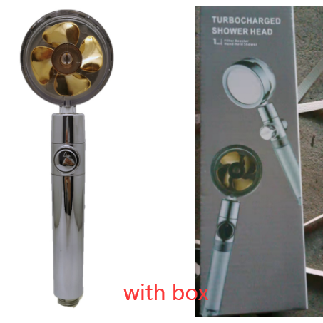 Filtered Shower Head with High Pressure Water Filtration and Rotating Propeller Fan Handheld