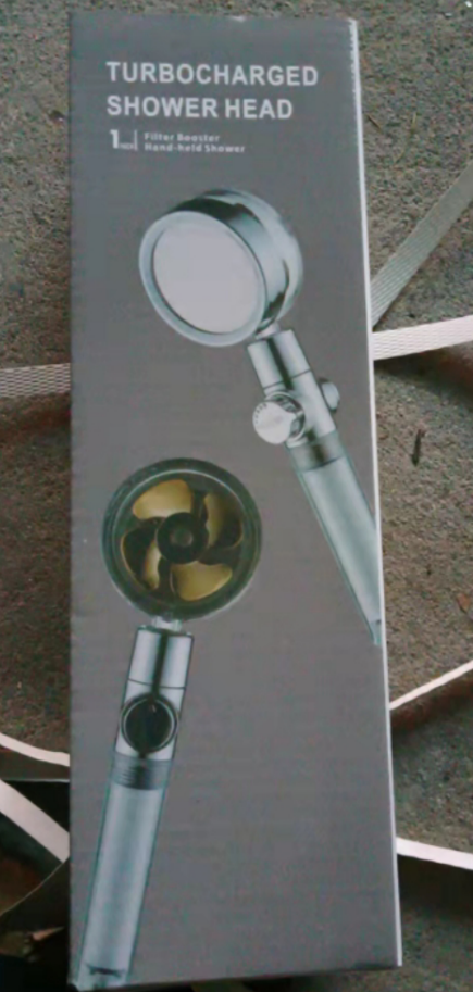 Filtered Shower Head with High Pressure Water Filtration and Rotating Propeller Fan Handheld