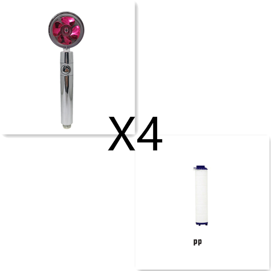 Filtered Shower Head with High Pressure Water Filtration and Rotating Propeller Fan Handheld