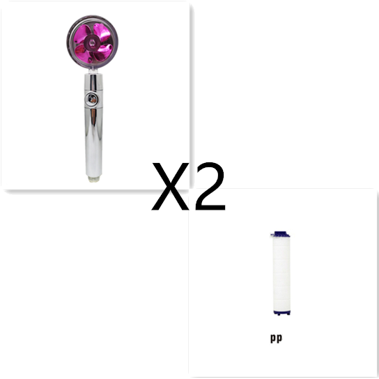 Filtered Shower Head with High Pressure Water Filtration and Rotating Propeller Fan Handheld