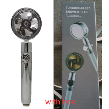 Filtered Shower Head with High Pressure Water Filtration and Rotating Propeller Fan Handheld