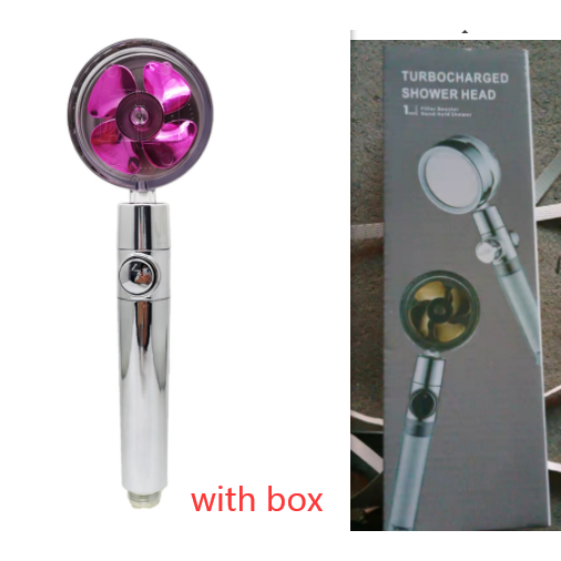 Filtered Shower Head with High Pressure Water Filtration and Rotating Propeller Fan Handheld