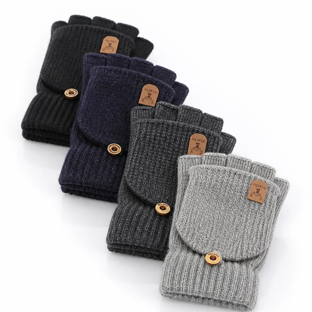 Fingerless Gloves | Soft Knit Acrylic & Elastic Rib Fit | One Size