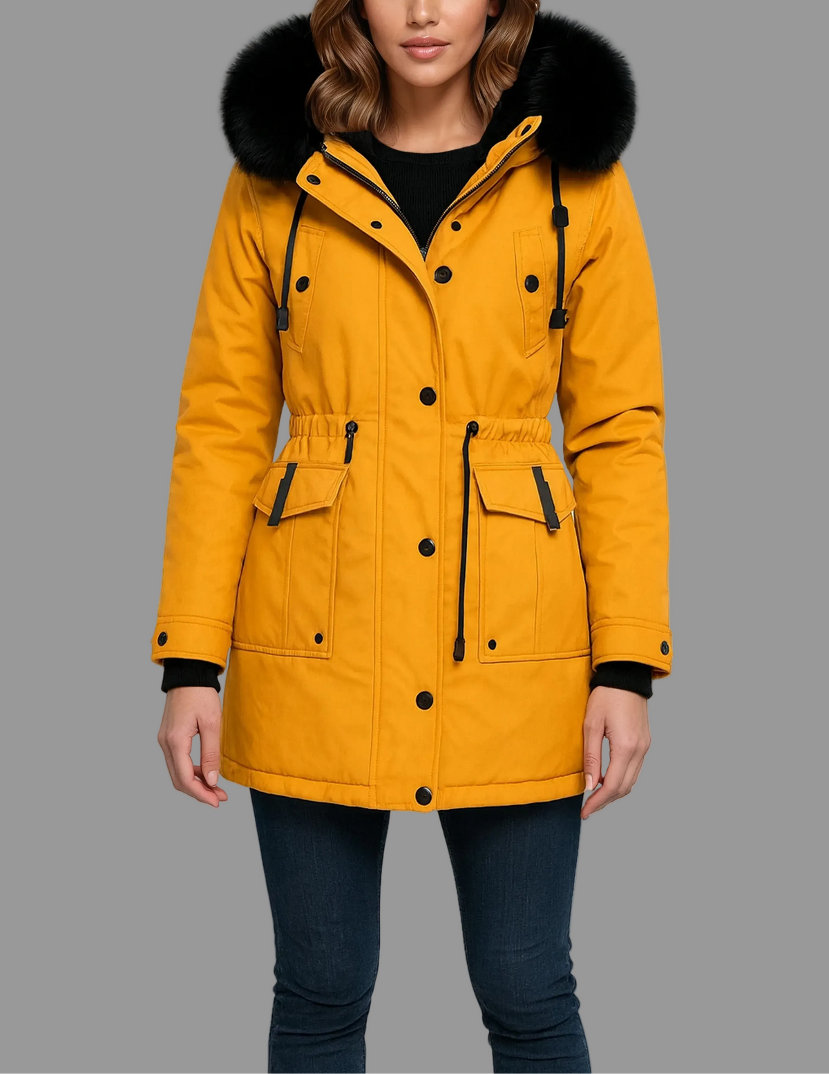 Fiona - Women's Quilted Parka with Faux Fur Hood