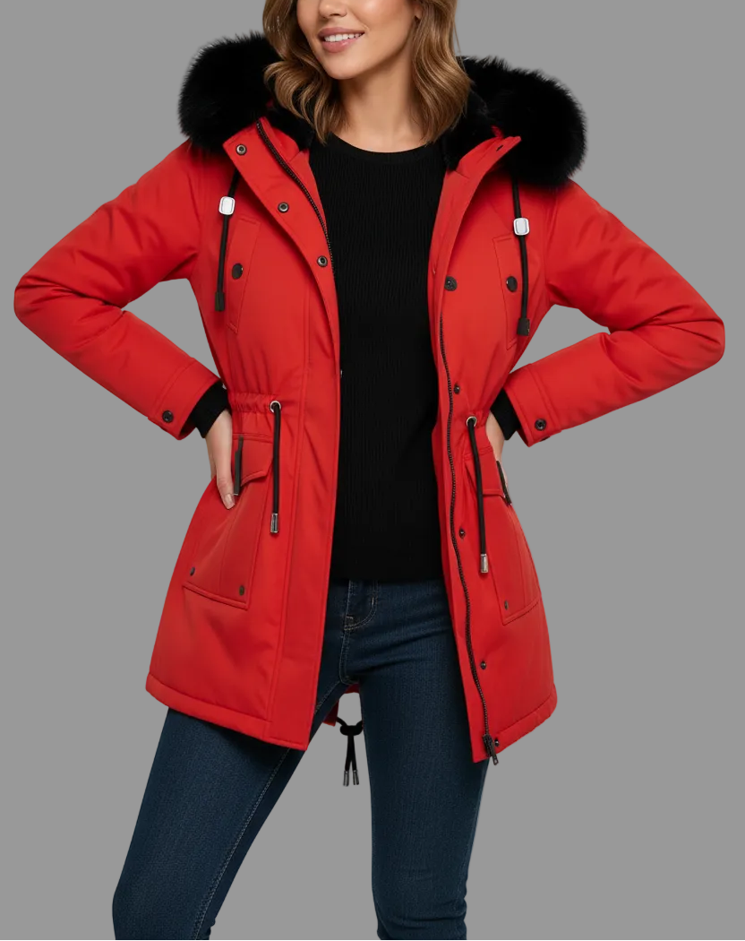 Fiona - Women's Quilted Parka with Faux Fur Hood
