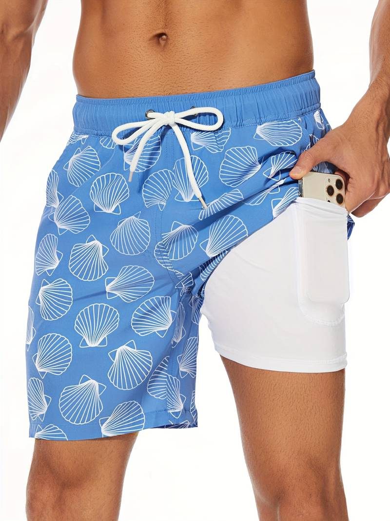 Flamingo Print Swim Shorts for Men