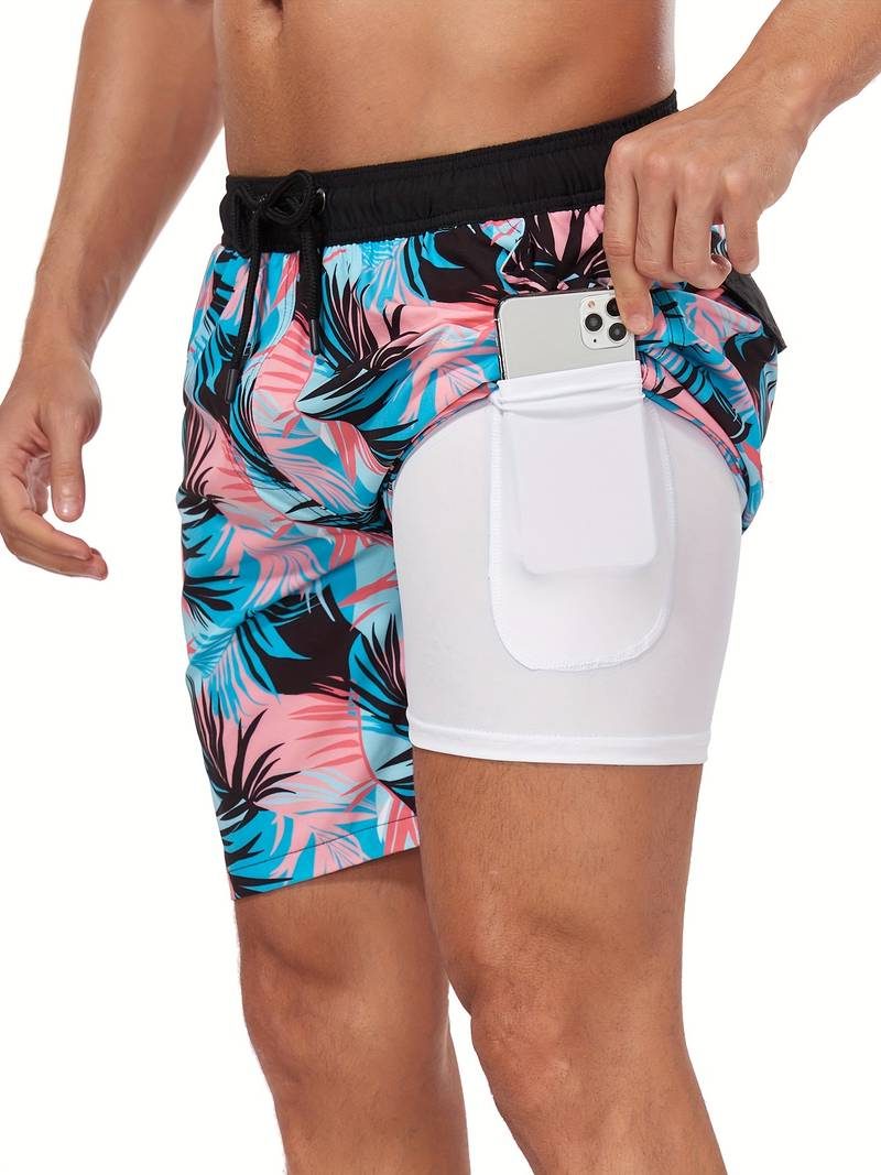 Flamingo Print Swim Shorts for Men