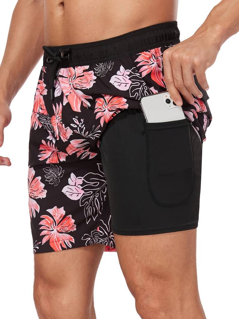 Flamingo Print Swim Shorts for Men