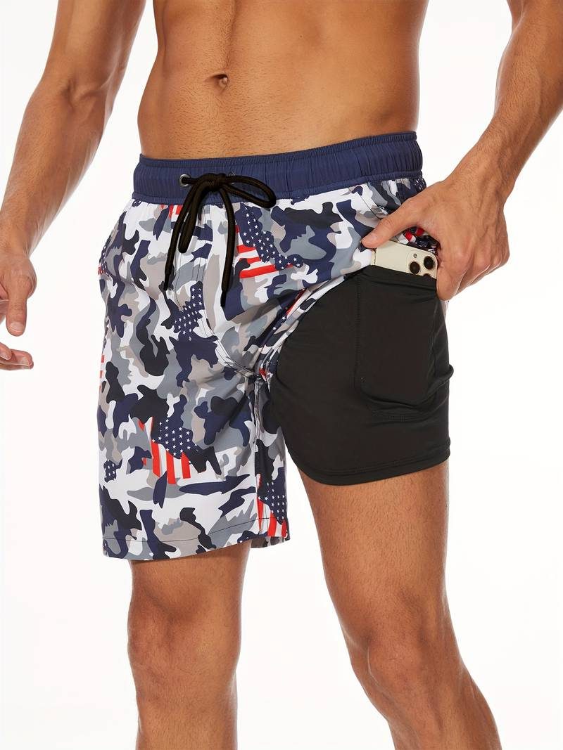 Flamingo Print Swim Shorts for Men