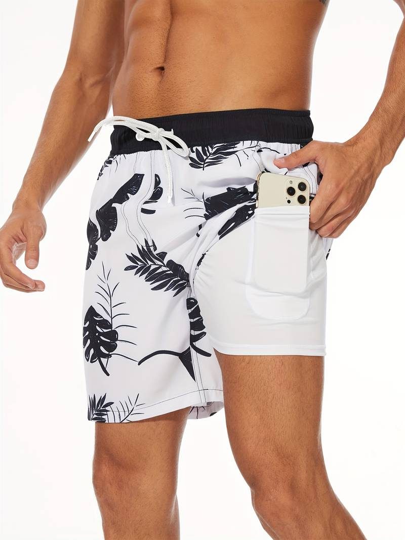 Flamingo Print Swim Shorts for Men
