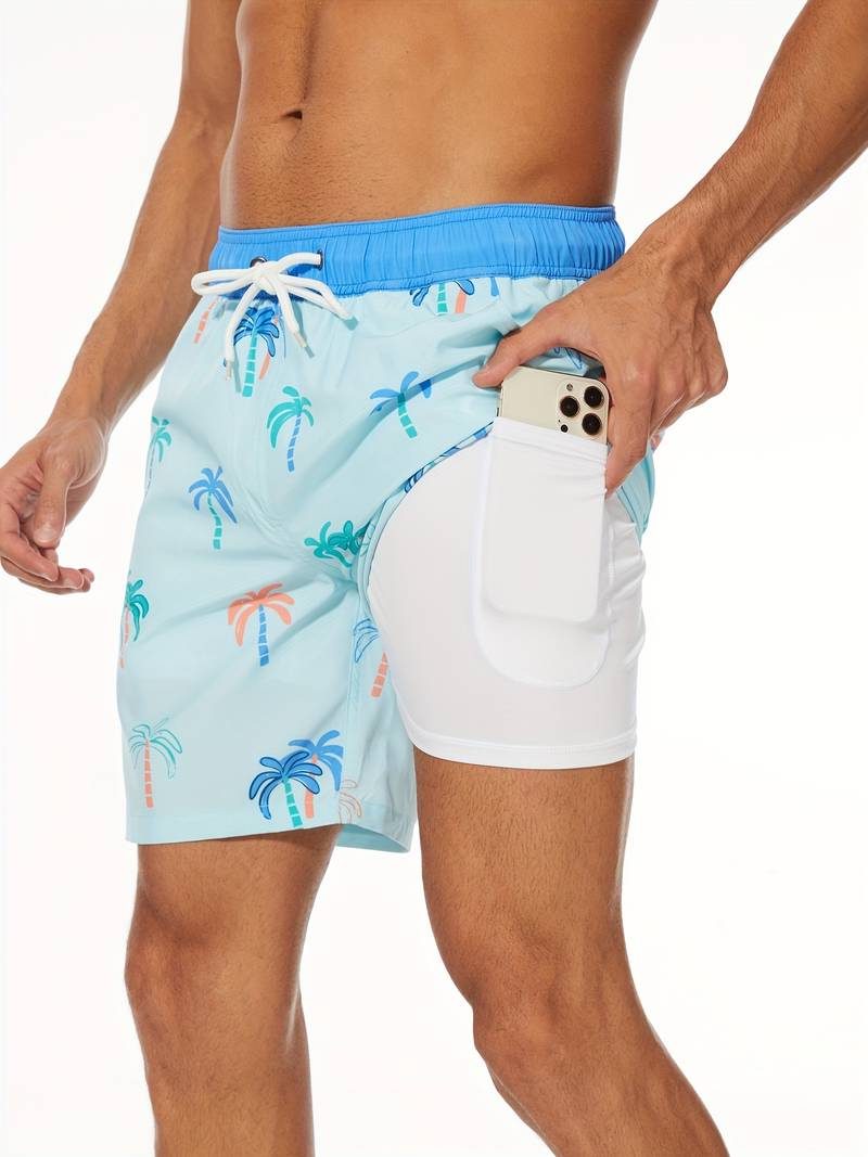 Flamingo Print Swim Shorts for Men