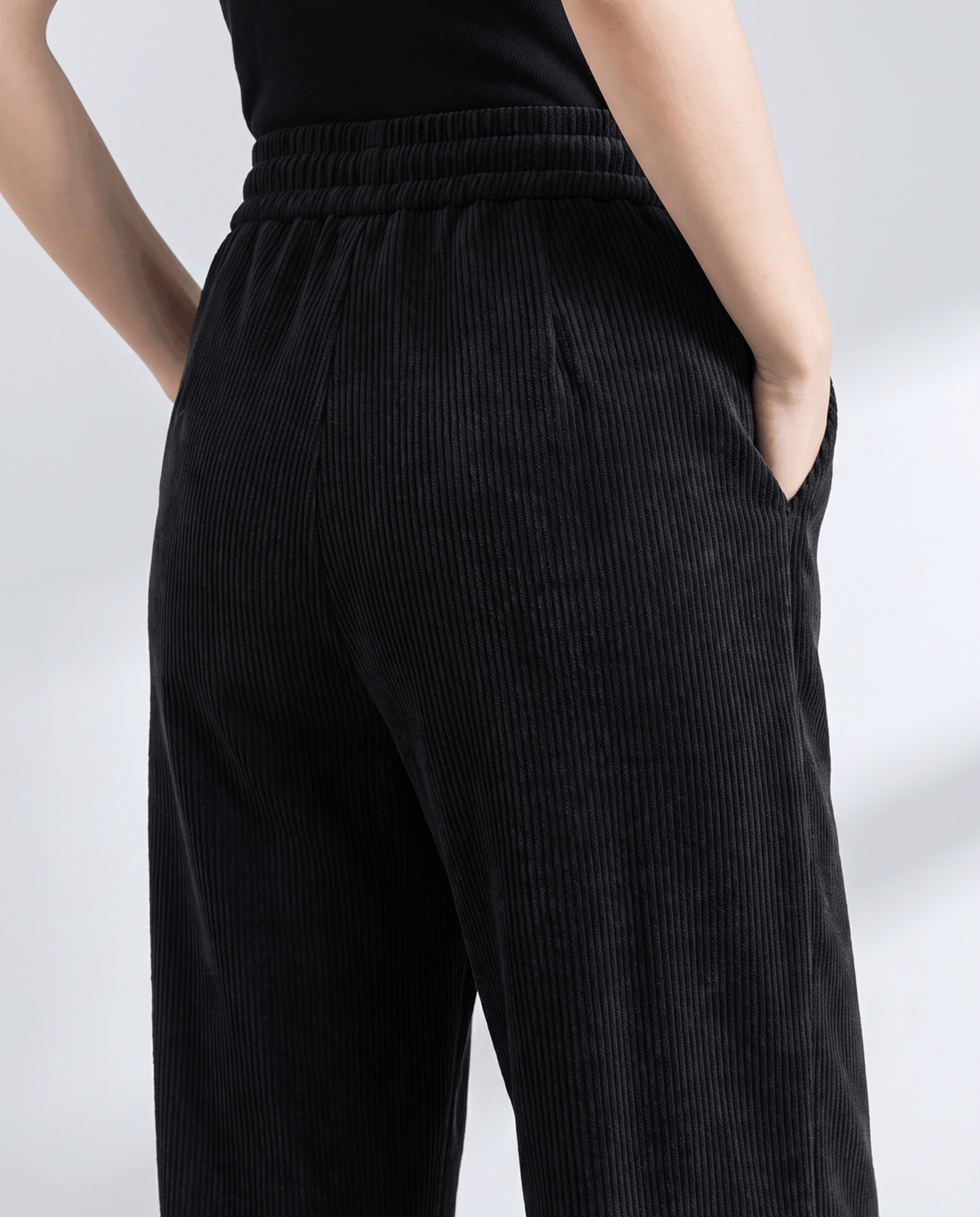 Fleece-Lined Corduroy Wide-Leg Pants – High-Waisted, Drawstring & Side Pockets | Chloe