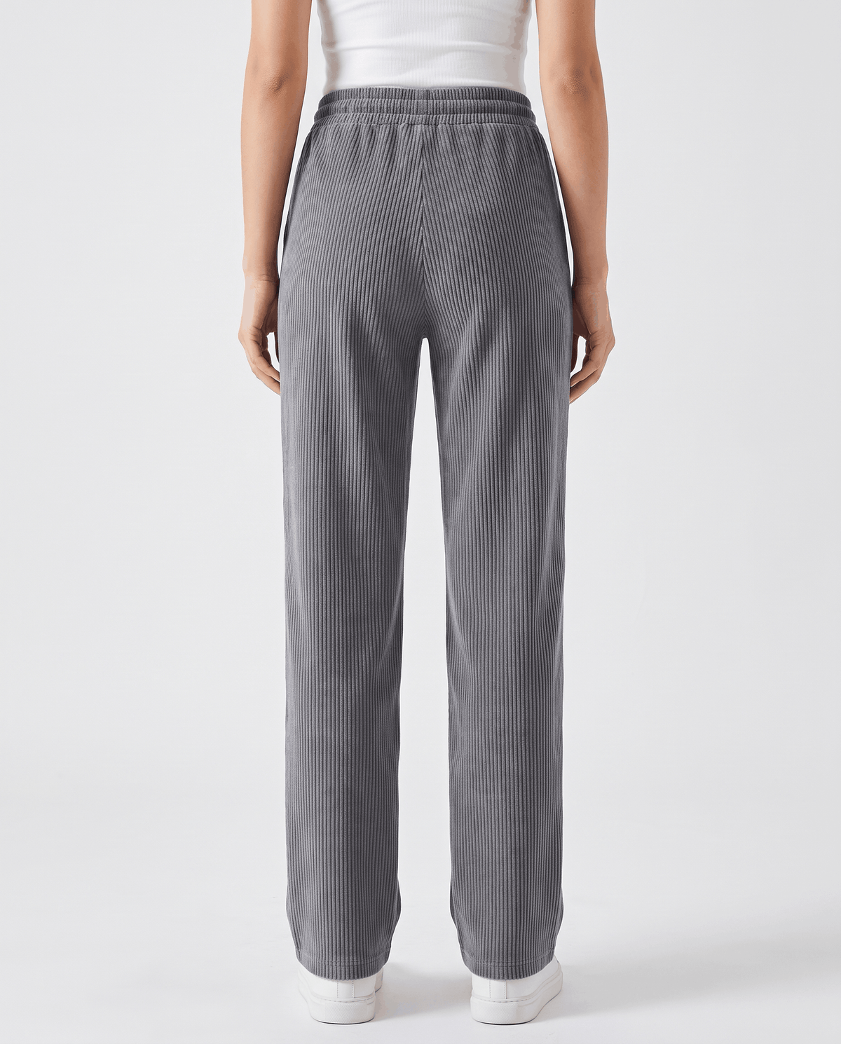 Fleece-Lined Corduroy Wide-Leg Pants – High-Waisted, Drawstring & Side Pockets | Chloe