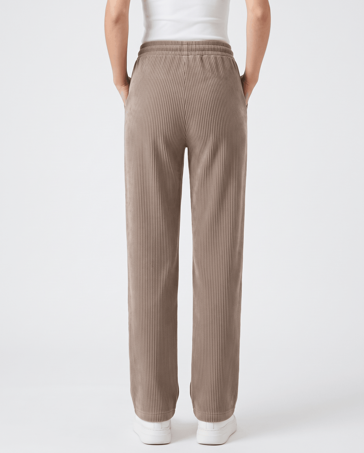 Fleece-Lined Corduroy Wide-Leg Pants – High-Waisted, Drawstring & Side Pockets | Chloe
