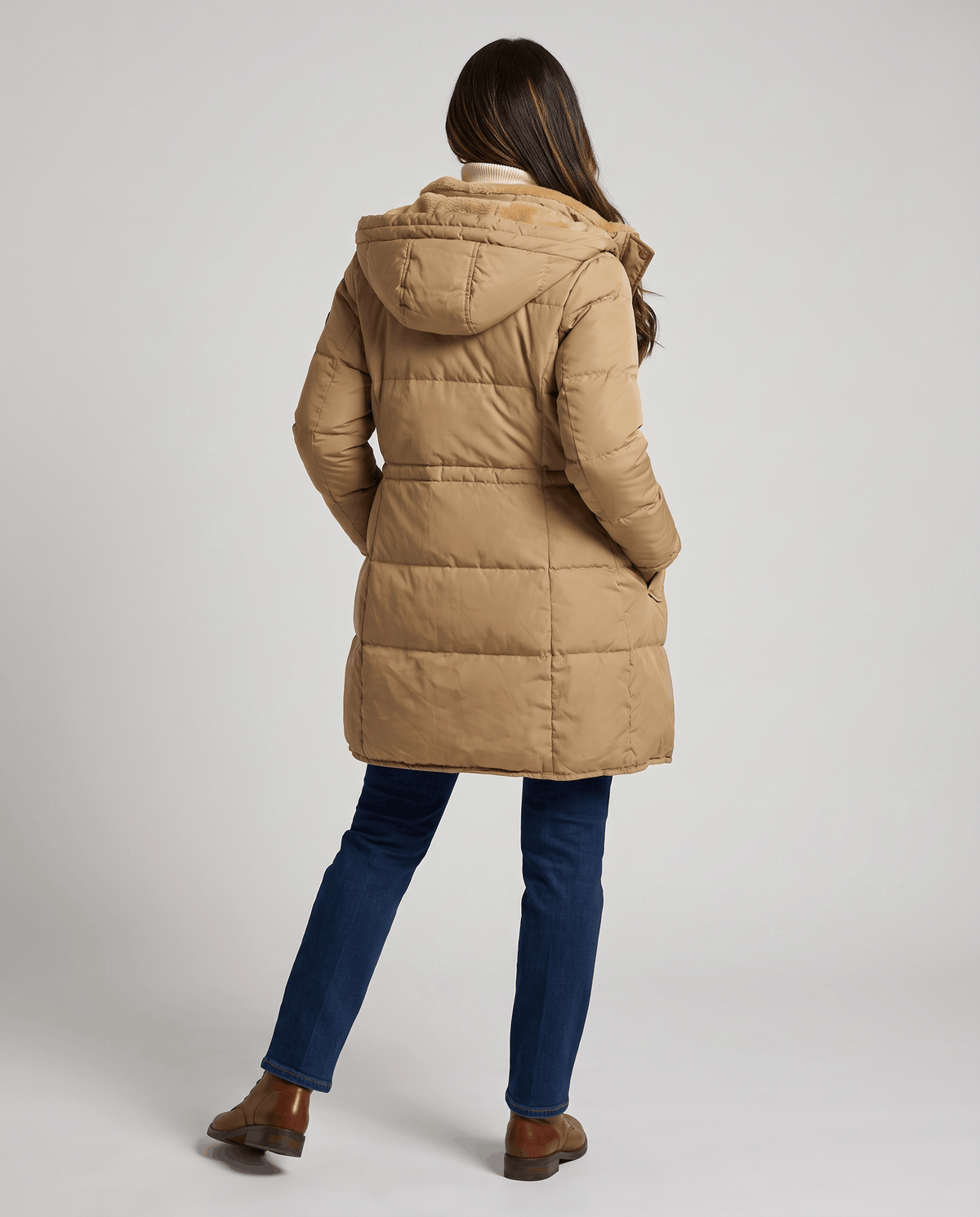 Fleece-Lined Long Quilted Parka – Hooded, Full-Zip & Snap Placket | Willow