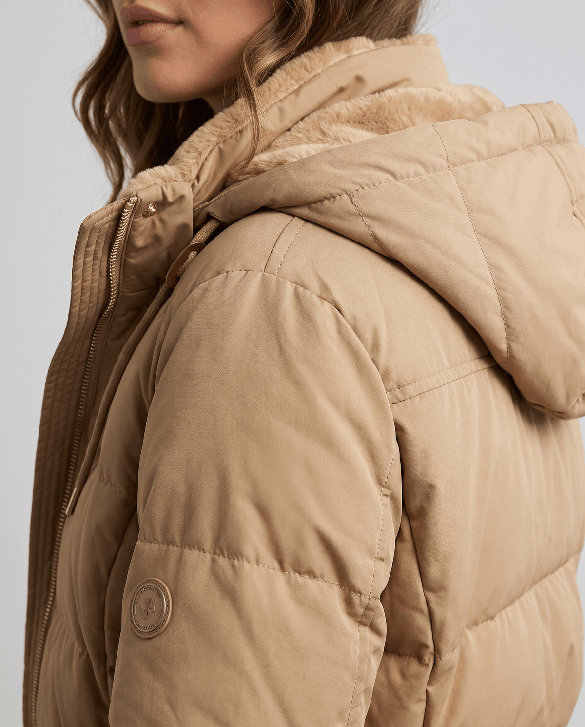 Fleece-Lined Long Quilted Parka – Hooded, Full-Zip & Snap Placket | Willow