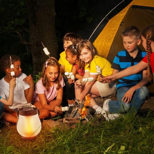 Flickering Flame Solar Light Lantern with Rope Handle for Outdoor Hanging