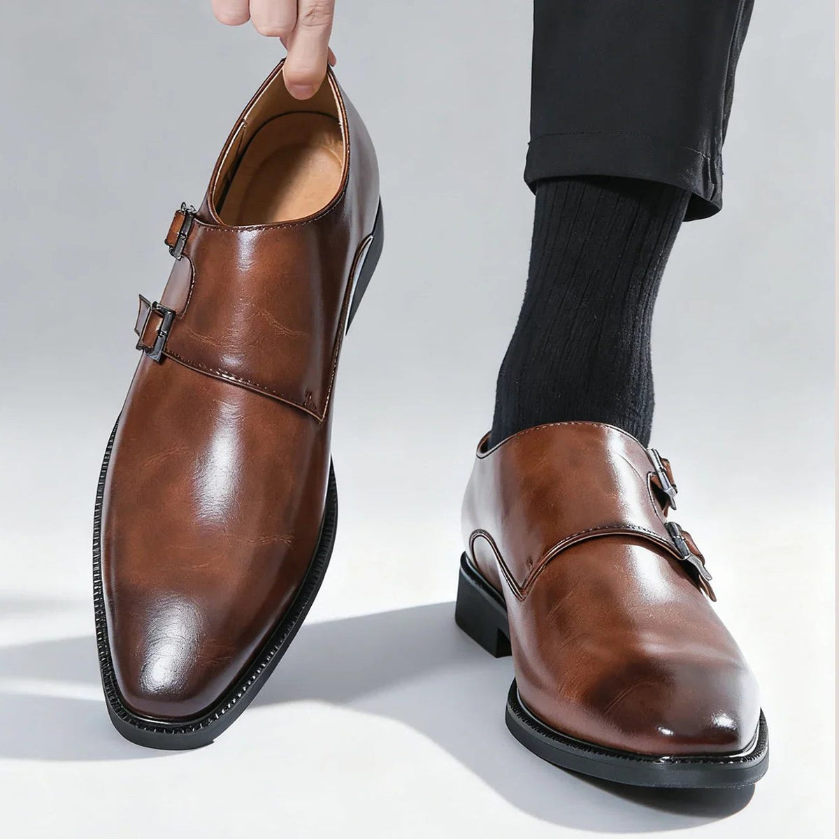 Florian | Men's Monk Strap Loafers with Double Buckle