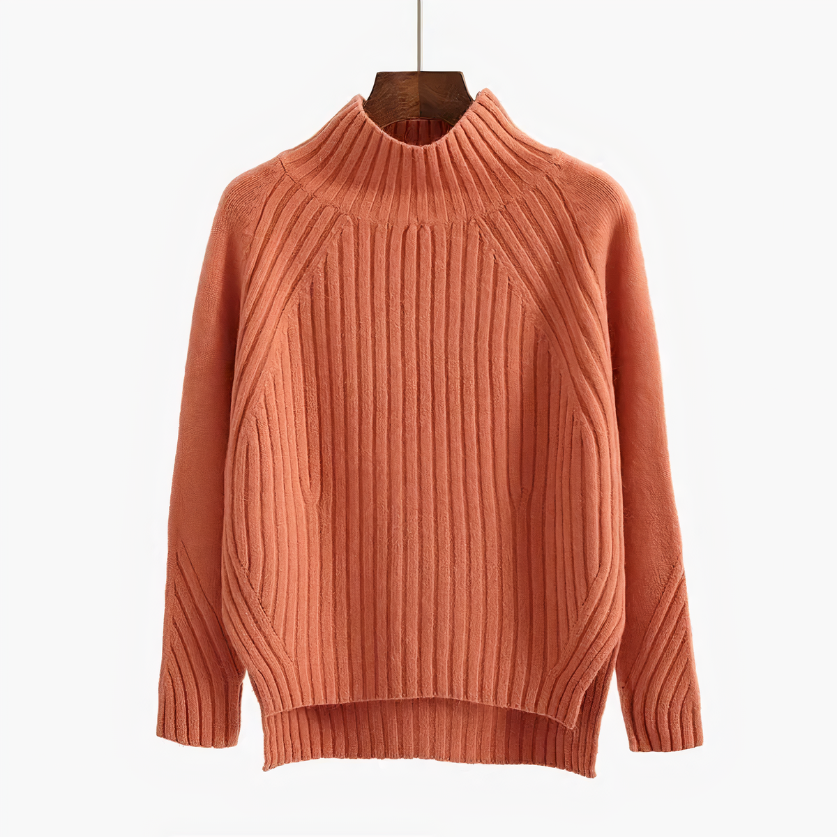 Ava | Ribbed Knit Mock Neck Sweater